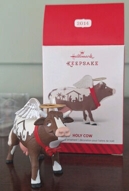 2014 Hallmark Keepsake Ornament "Holy Cow" Wings Halo QGO1636